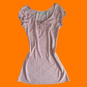 90's 00's vintage pink ditsy floral feminine coquette y2k dress LARGE